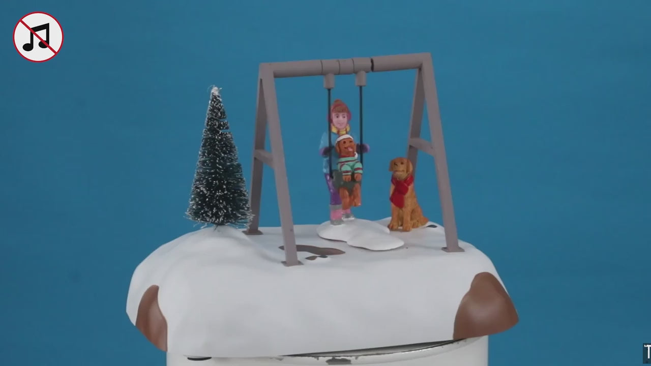 LEMAX Puppy Gets a Swing Ride, Battery Operated (4.5V) #14836