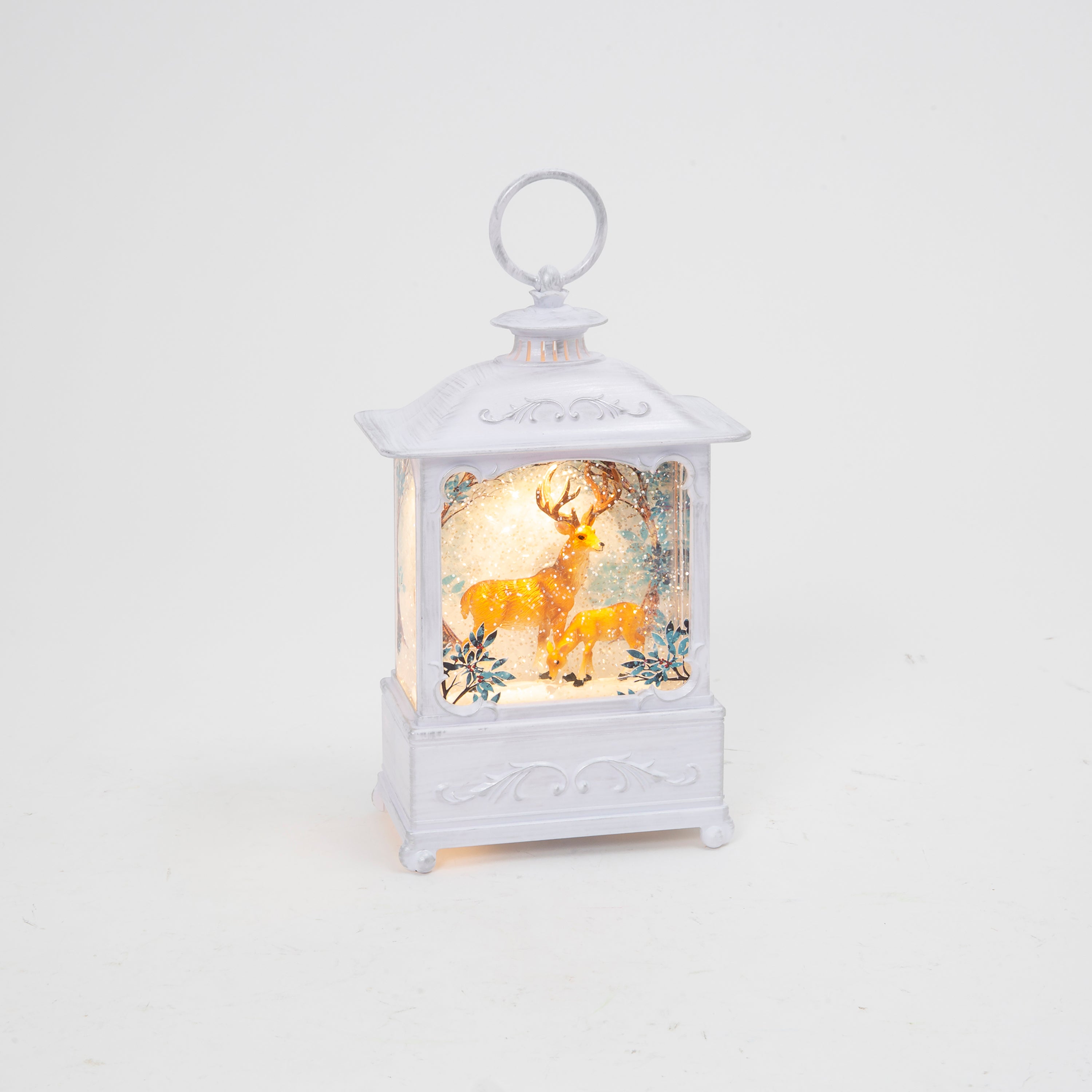 Spirited 10.1 in H Battery Operated Lighted Holiday Scene Spinning Water Globe 2688670EC