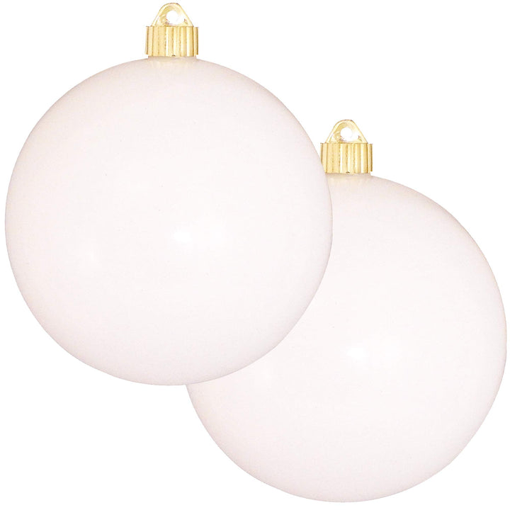 Christmas by Krebs Pure White 6 in Commercial Grade Shatterproof Christmas Ornament Set of 2 #KBX04781