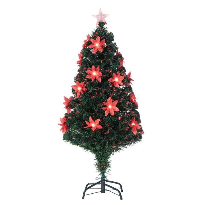 Sterling 4 ft. Pre Lit Color Changing Fiber Optic Poinsettia Tree #6525--40M