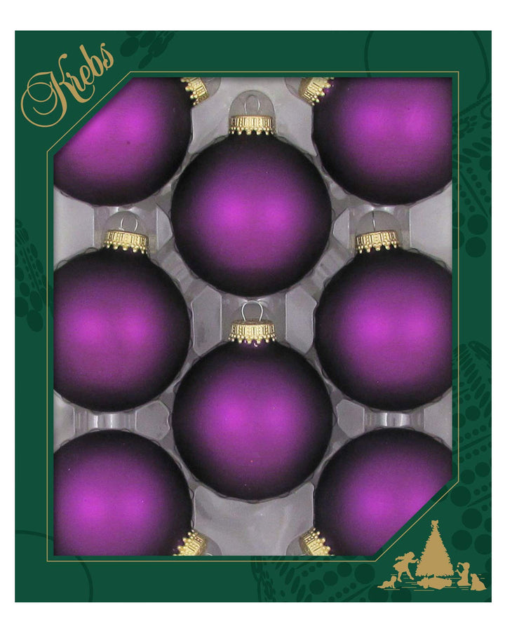 Christmas by Krebs Purple Magic Velvet 2.63 in Glass Christmas Tree Ornaments Set of 8 #KBX83309