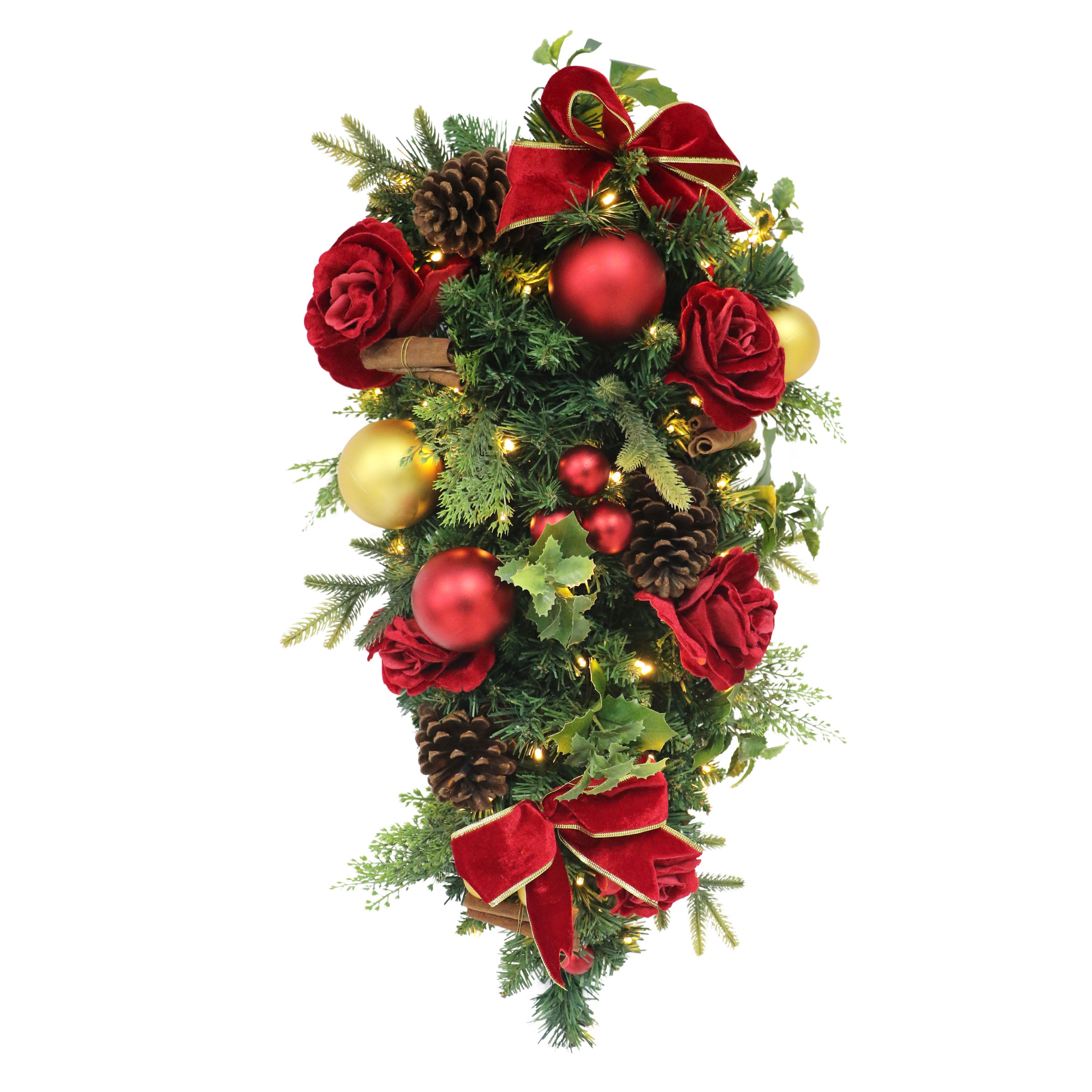 28" Artificial Pre-Lit Adorned Swag Battery-Operated 51020-SW28LW07A-BO