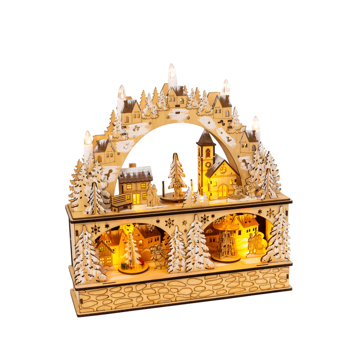 14.75 in. Laser Cut Wood Lively Village Scene #2543220EC