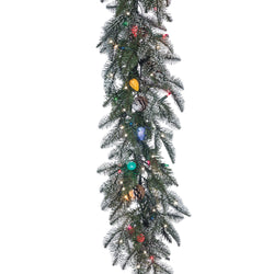 Sterling 6 ft. Pre Lit Multi Colored UL Lightly Flocked Smoky Mountain Garland