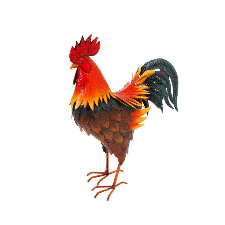 16.5 in. Metal Farmhouse Rooster Figurine