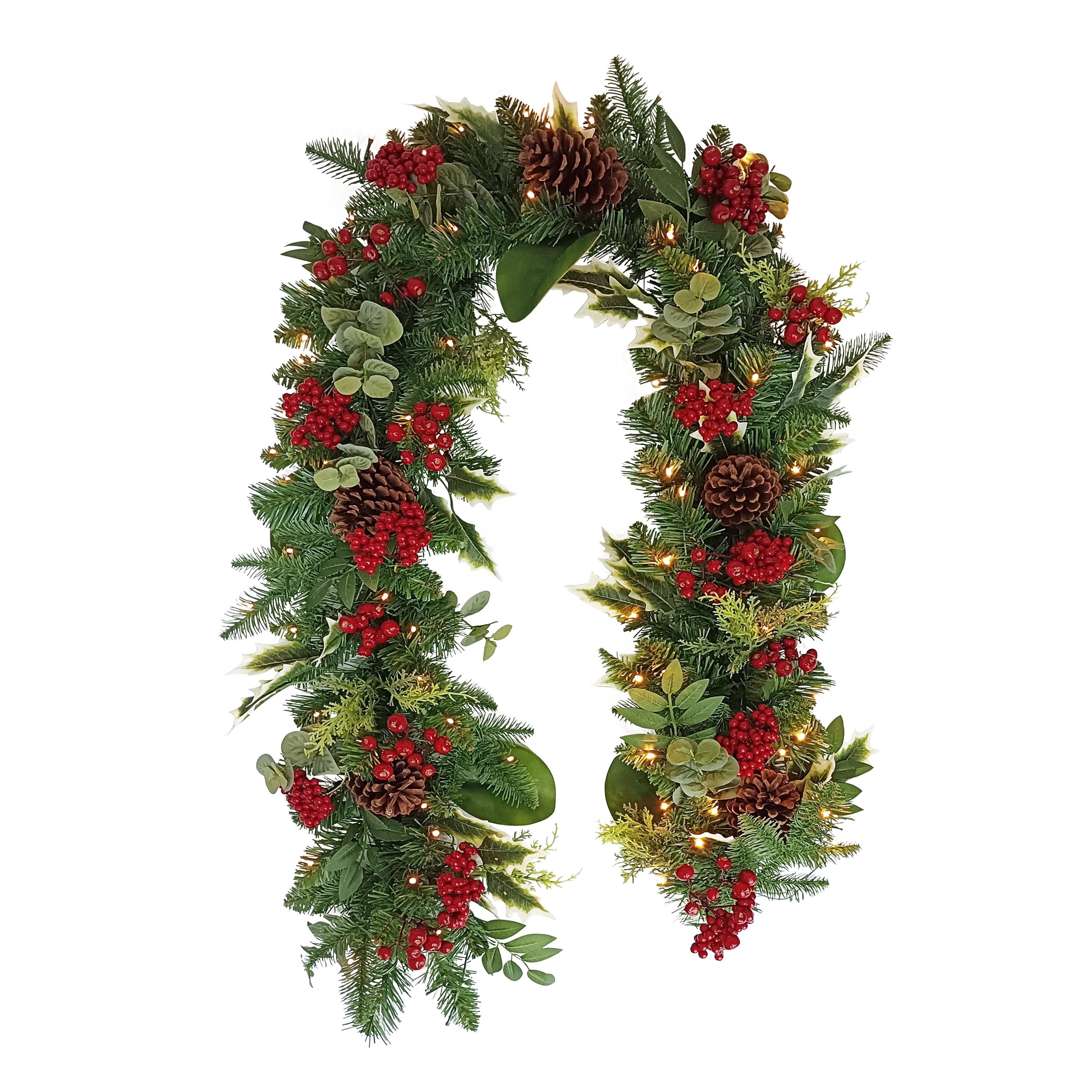 6' x 10" Battery-Operated Pre-Lit Decorated Artificial Garland 4647A-G6-10LW120-BO