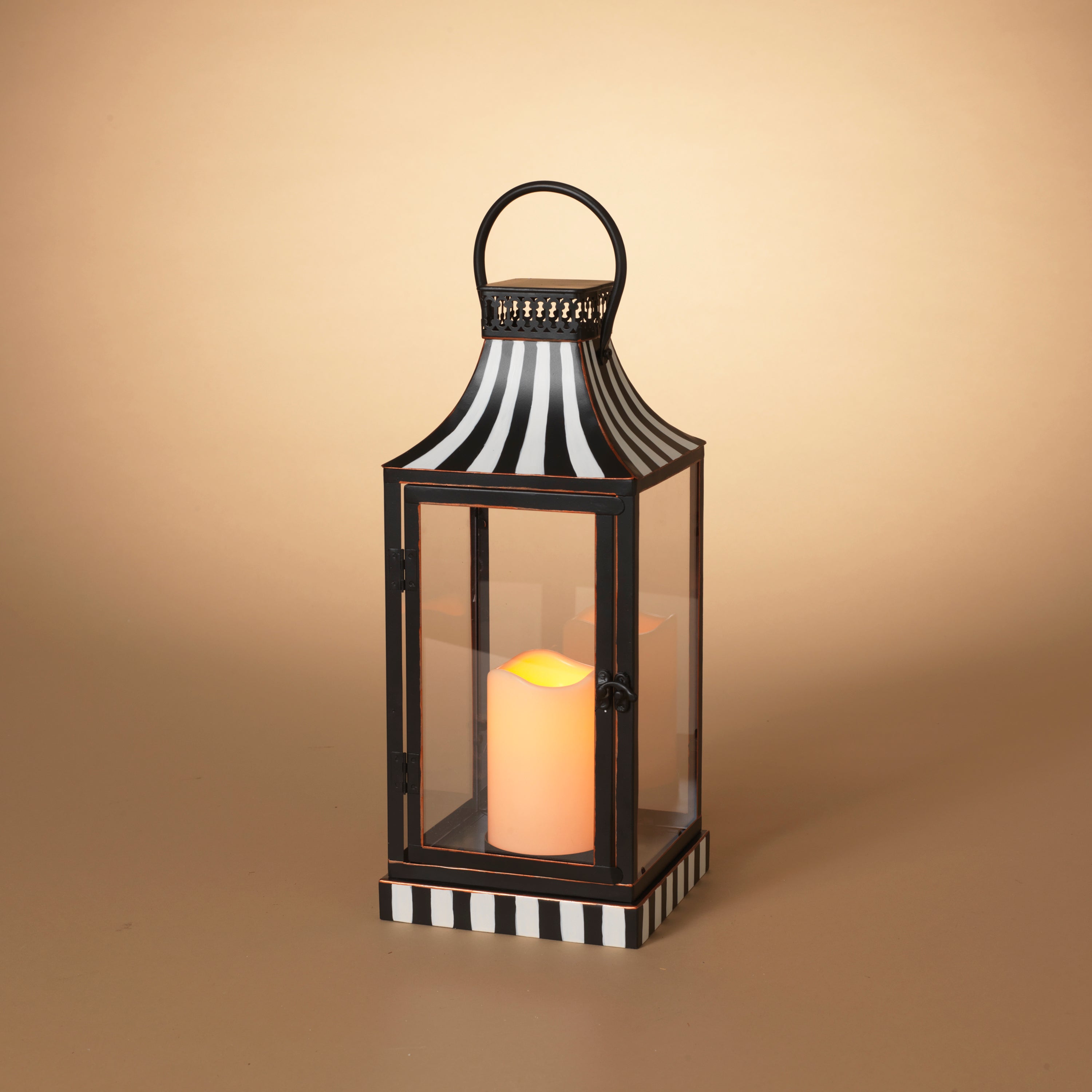 Spirited 15.3 in H Battery Operated Lighted Metal Holiday Lantern with LED Candle 2659670EC