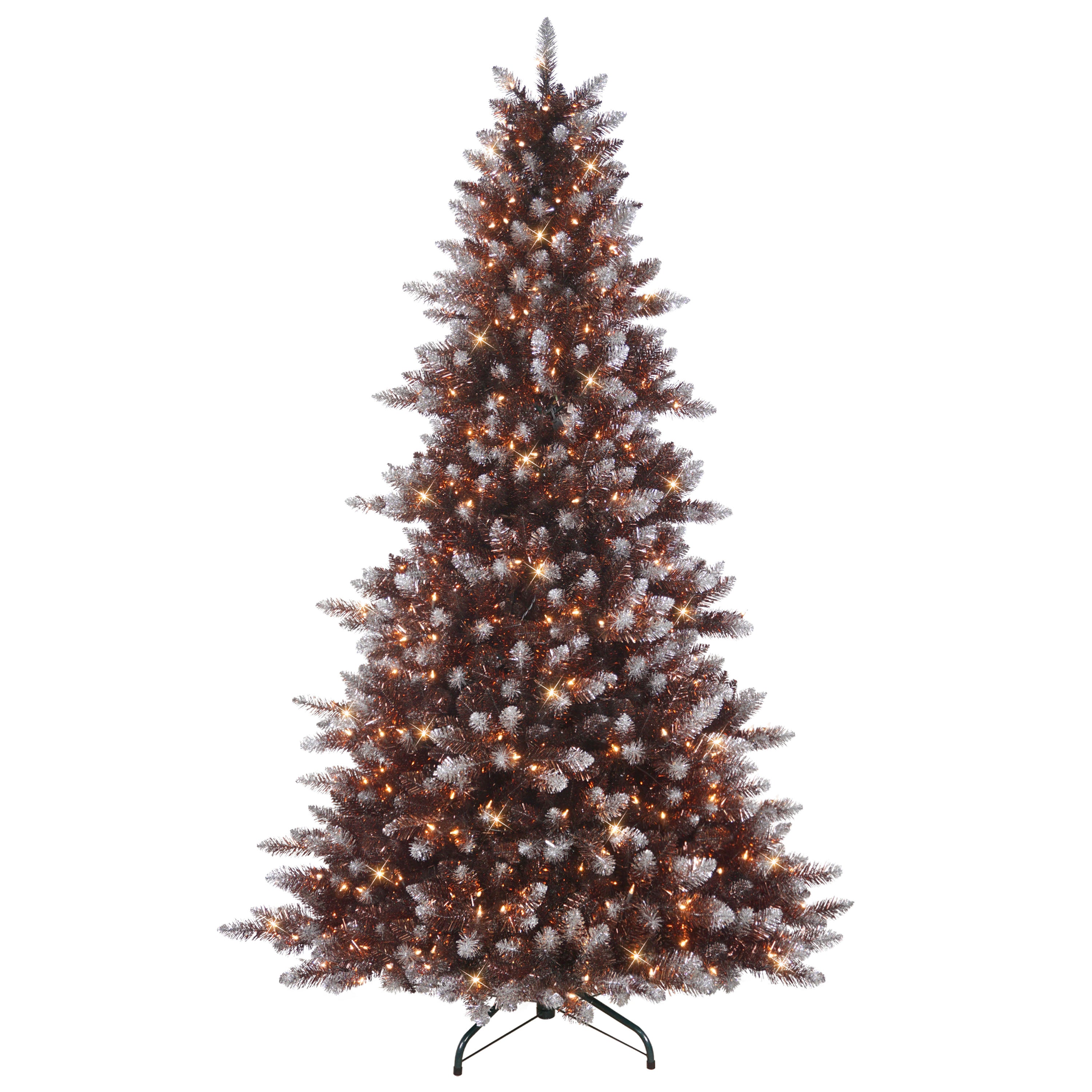 Puleo 7.5' Pre-Lit Durham Deep Pewter Pine Artificial Christmas Tree 3800A-T75C5