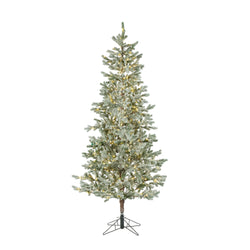 Sterling 9 ft. Pre Lit Clear LED Flocked Sparse Rainier Pine