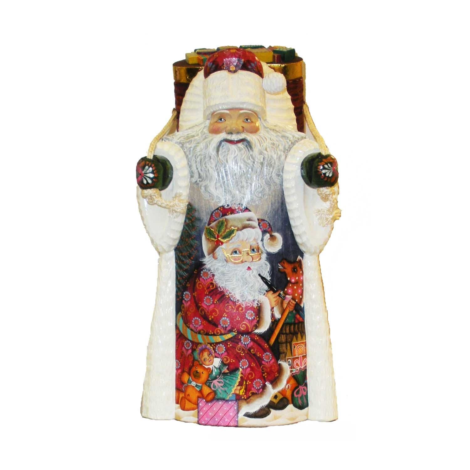 Kurt Adler 11.5-Inch Czar Treasures Wooden Santa with Backpack RS0002