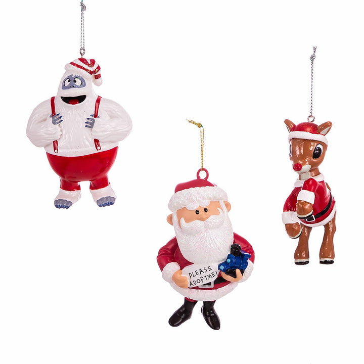 Kurt Adler Rudolph The Red Nose Reindeer® Blow Mold Ornament, 3-Piece Set