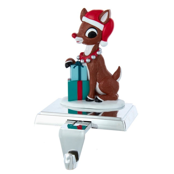 Kurt Adler 6.5-Inch Rudolph with Presents Stocking Holder