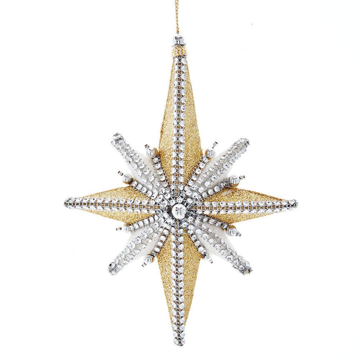 White & Gold Bethlehem Star Hanging Ornament #S4437