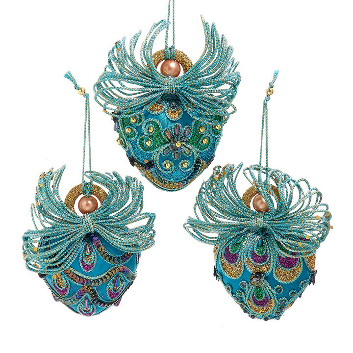 6.5" Peacock Fairy Ornament, 3 Assorted #S4464