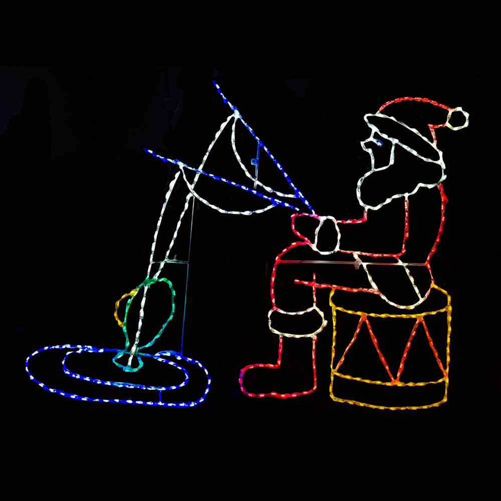 Brite Ideas 64" Santa Fishing Animated LED Display SANTAFISH