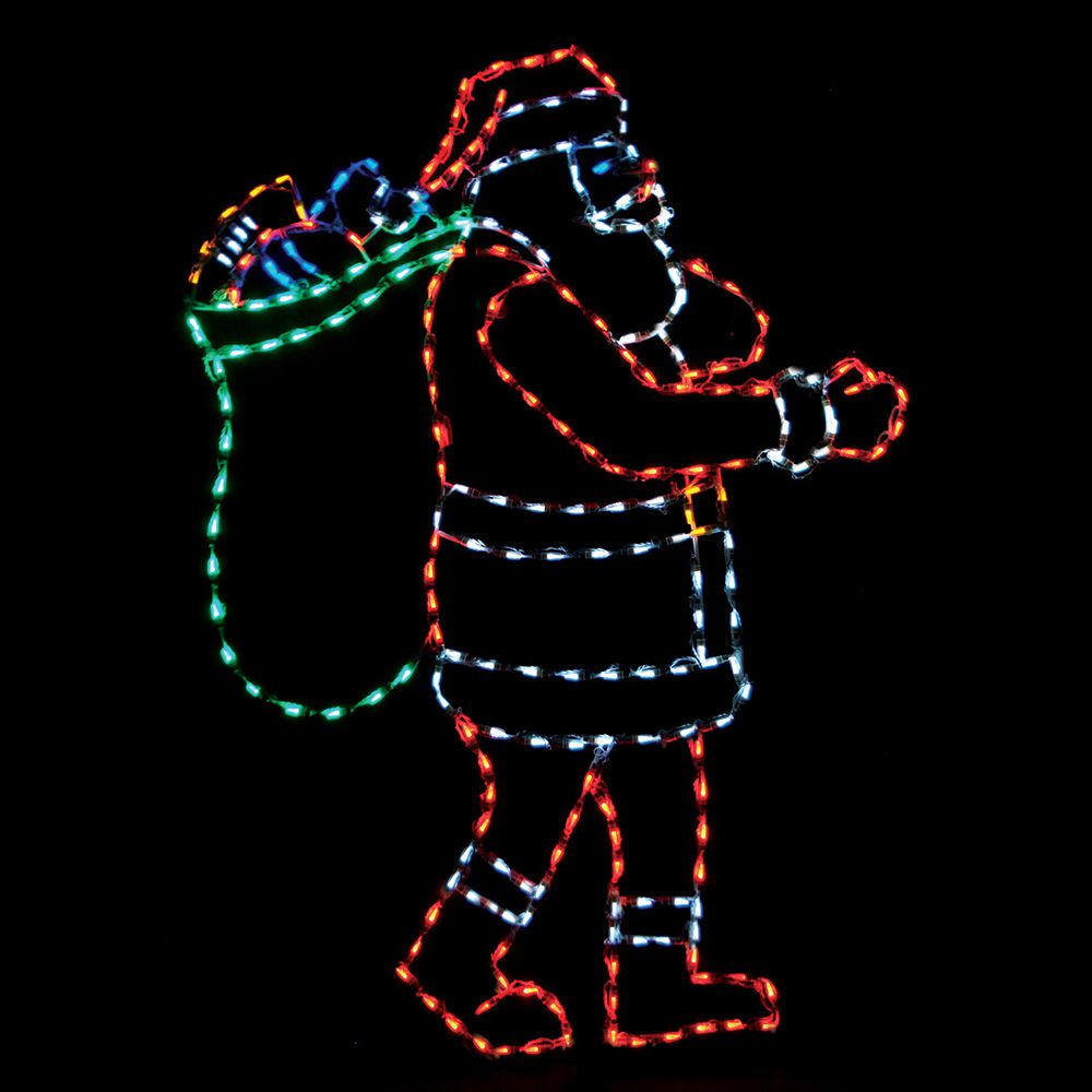 Brite Ideas 64" Santa with Gift Bag LED Display SB40