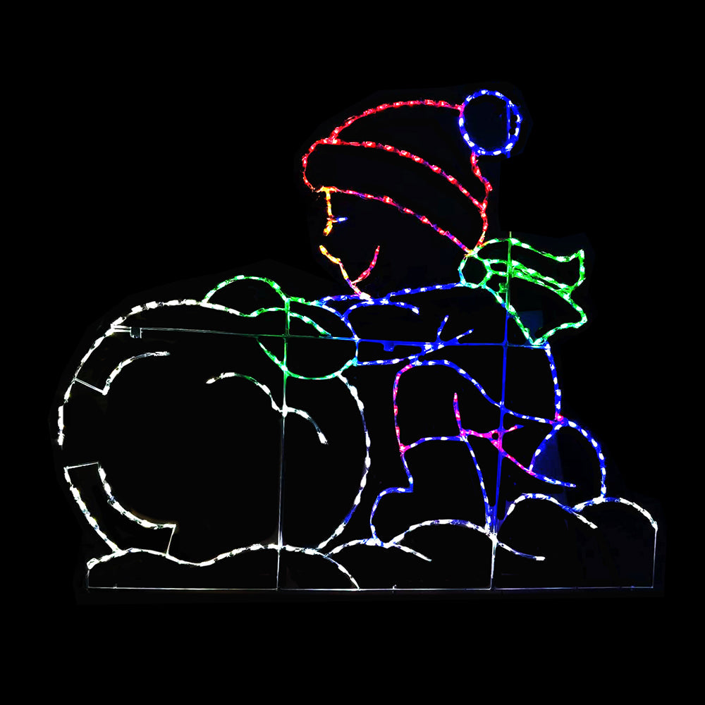 Brite Ideas 65" Boy Rolling Snow Ball LED Display SBB