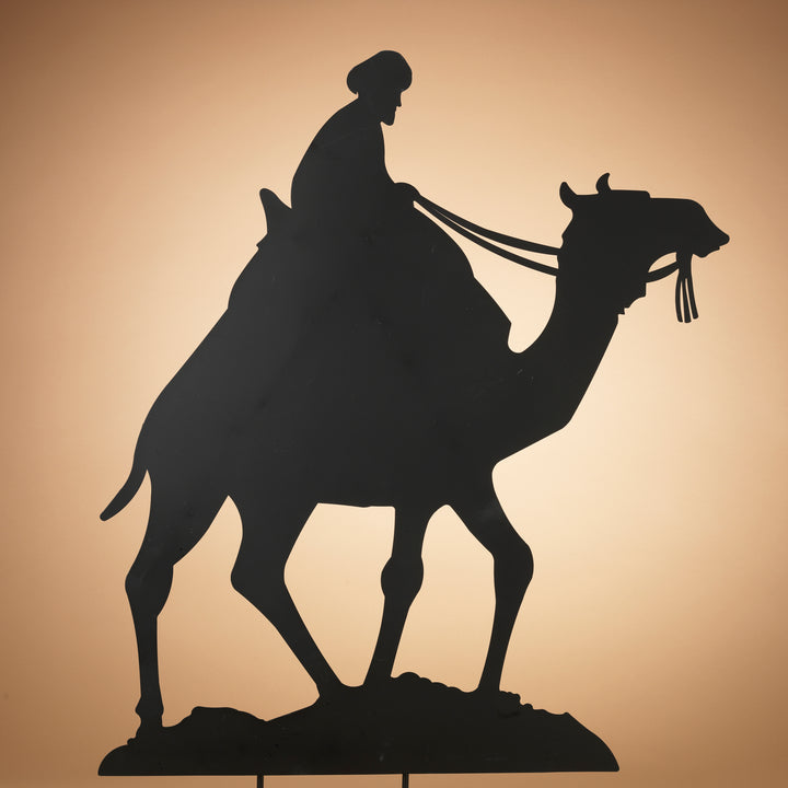 41.7in Height Majestic Metal Wise Man and Camel Silhouette Yard Stake 2429300EC