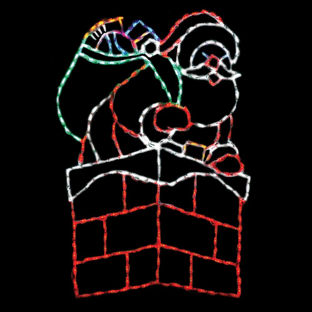 Brite Ideas 55" Santa in Chimney LED Display SCH40