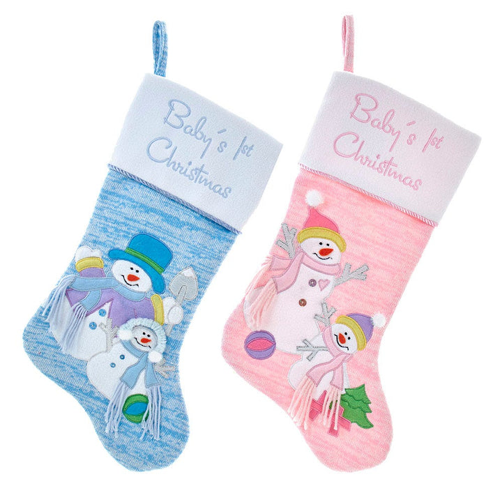 20.5" Knit Baby's 1st Applique Stocking, 2 Assorted #SG0255