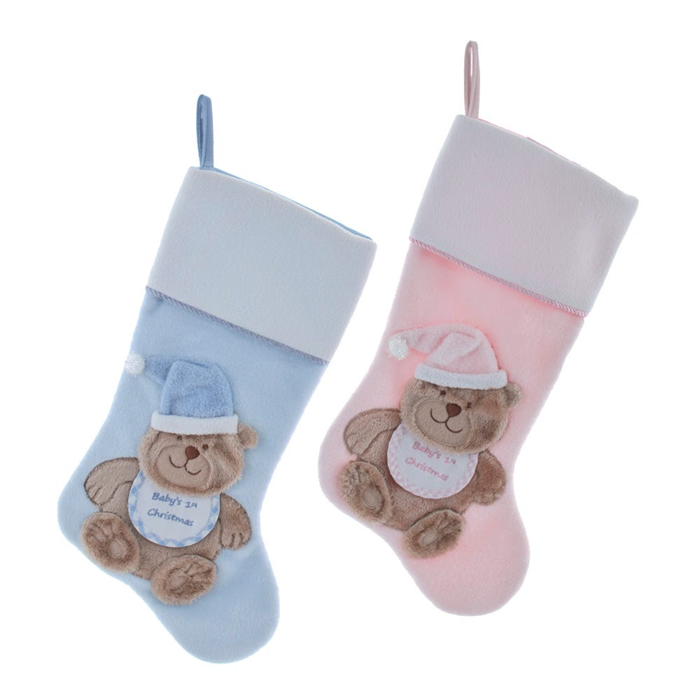 20.5" Baby's 1st Bear Boy/Girl Stocking, 2 Assorted SG0320