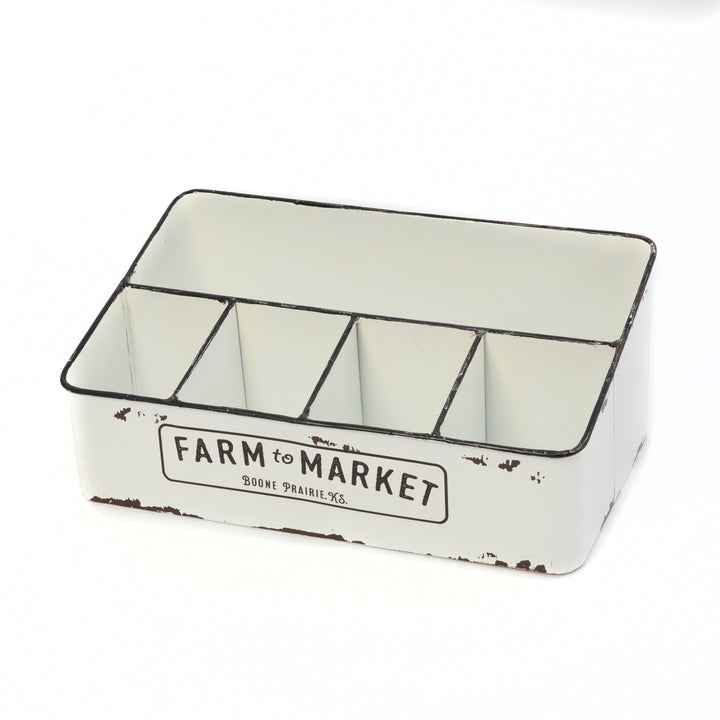 14.3 Inch Rustic Metal Container with 5 Compartment 2470280HDEC