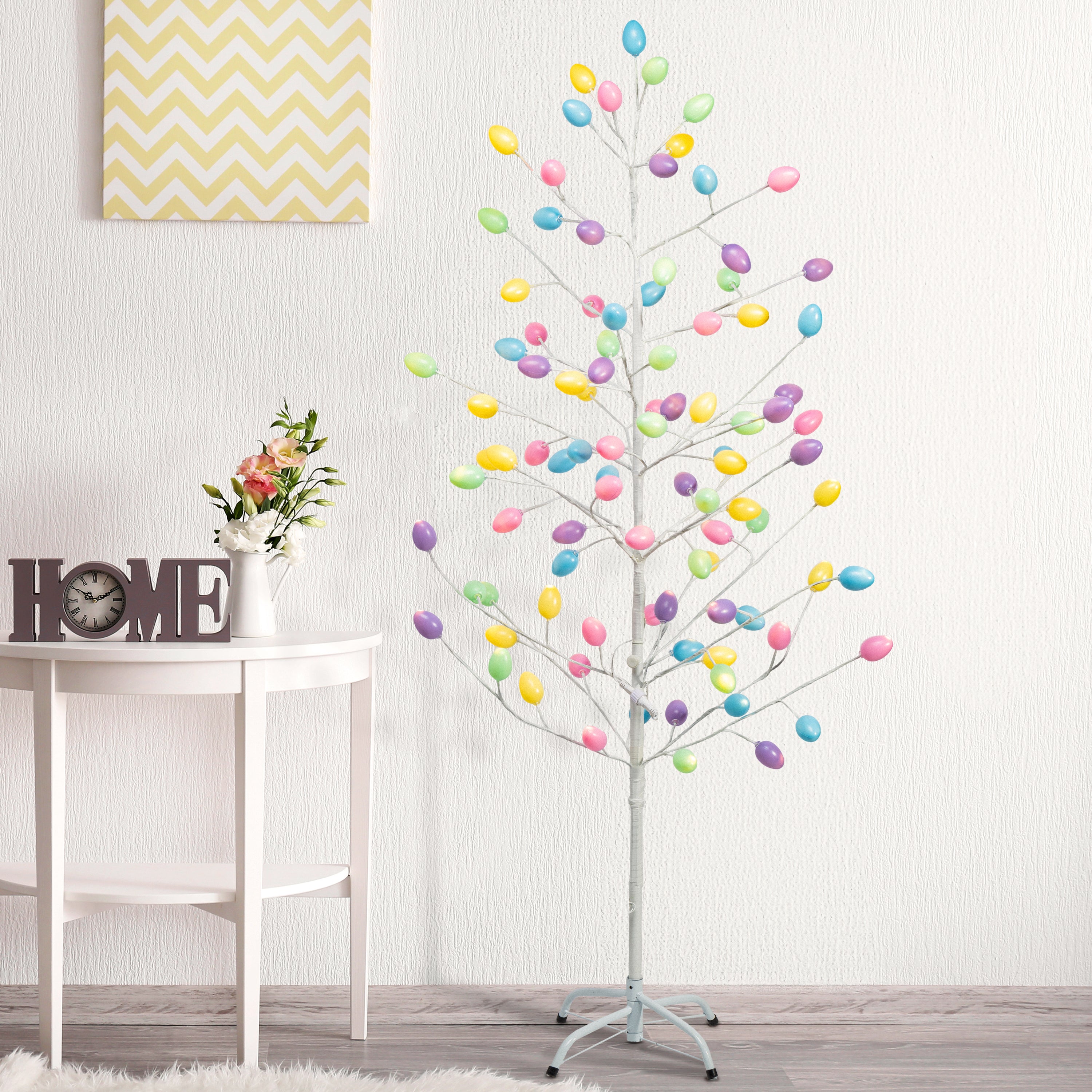5 ft Multicolored LED Lit Easter Egg Tree