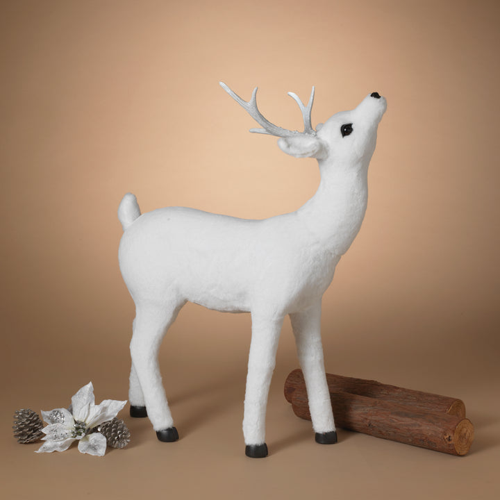 Elegant 30.25 Inch White Baby Deer Statue for Home and Garden Decor #2602470EC