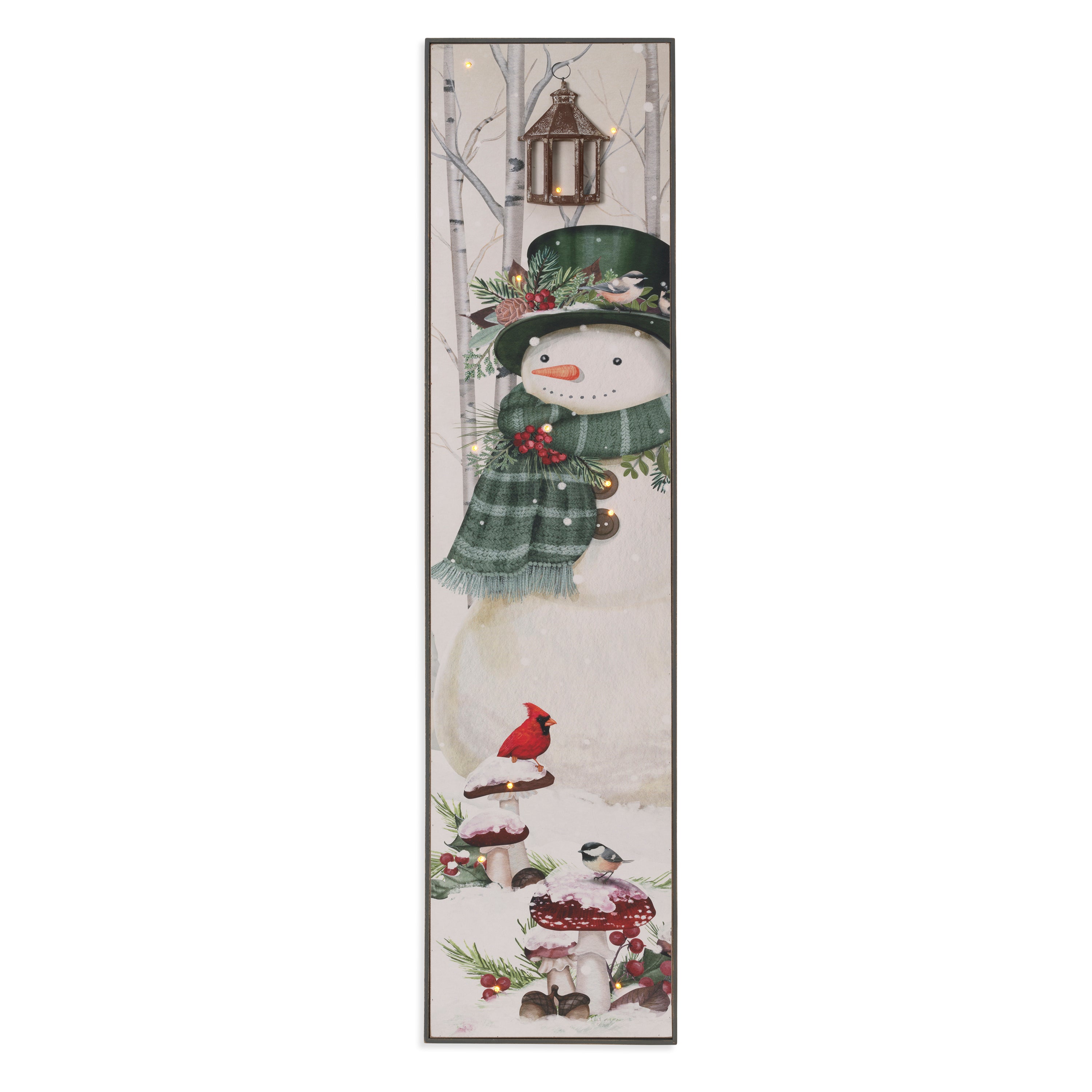 Illuminated 47.2 in H Battery Operated Lighted Wood Holiday Snowman Design Porch 2794340EC