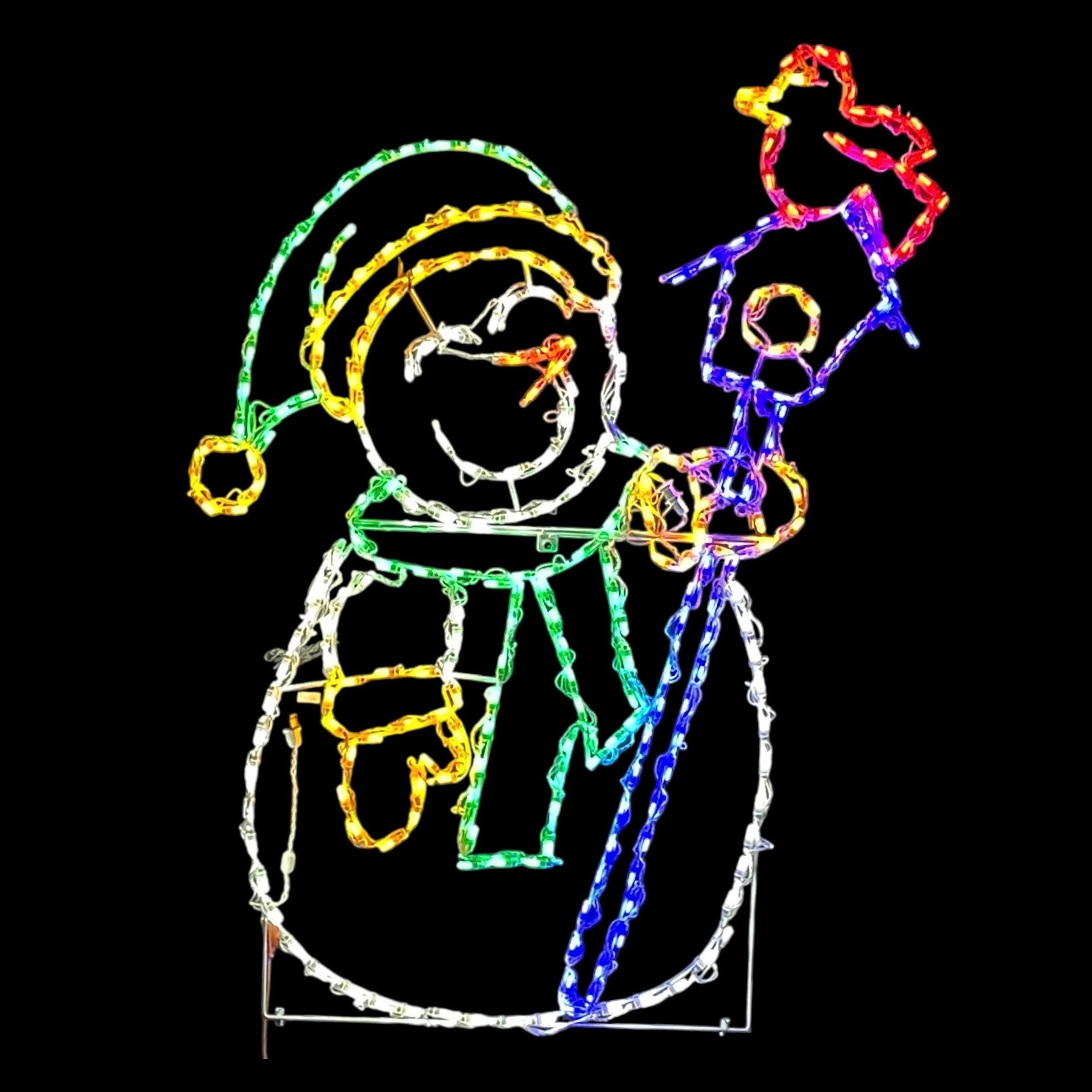 Brite Ideas 63" Snowman with Cardinal on Bird House LED Display SM50-C