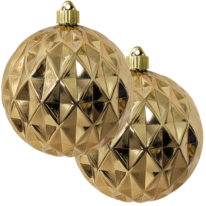 Christmas by Krebs Gilded Gold 6 in Shatterproof Commercial Grade Christmas Ornaments Set of 2 #KBX04723