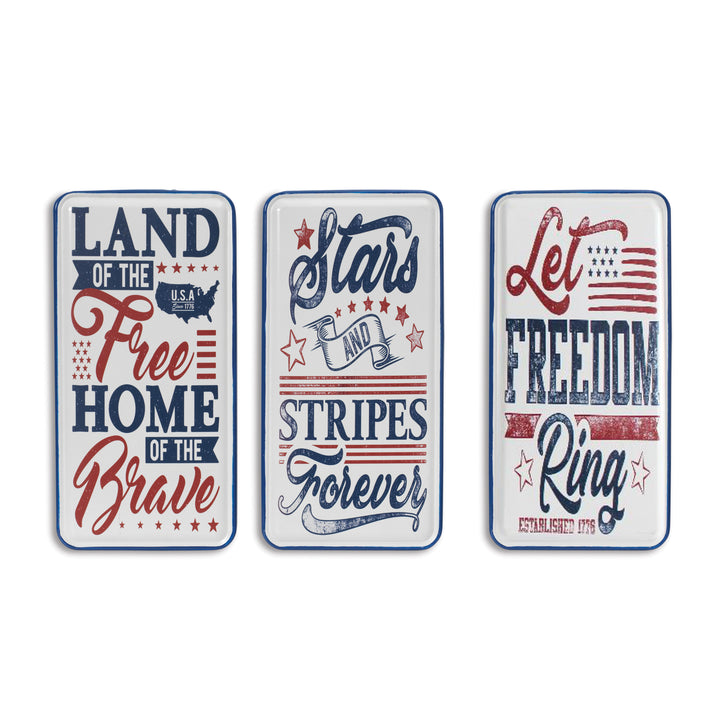 23.8 in. Metal Patriotic Wall Signs, set of 3