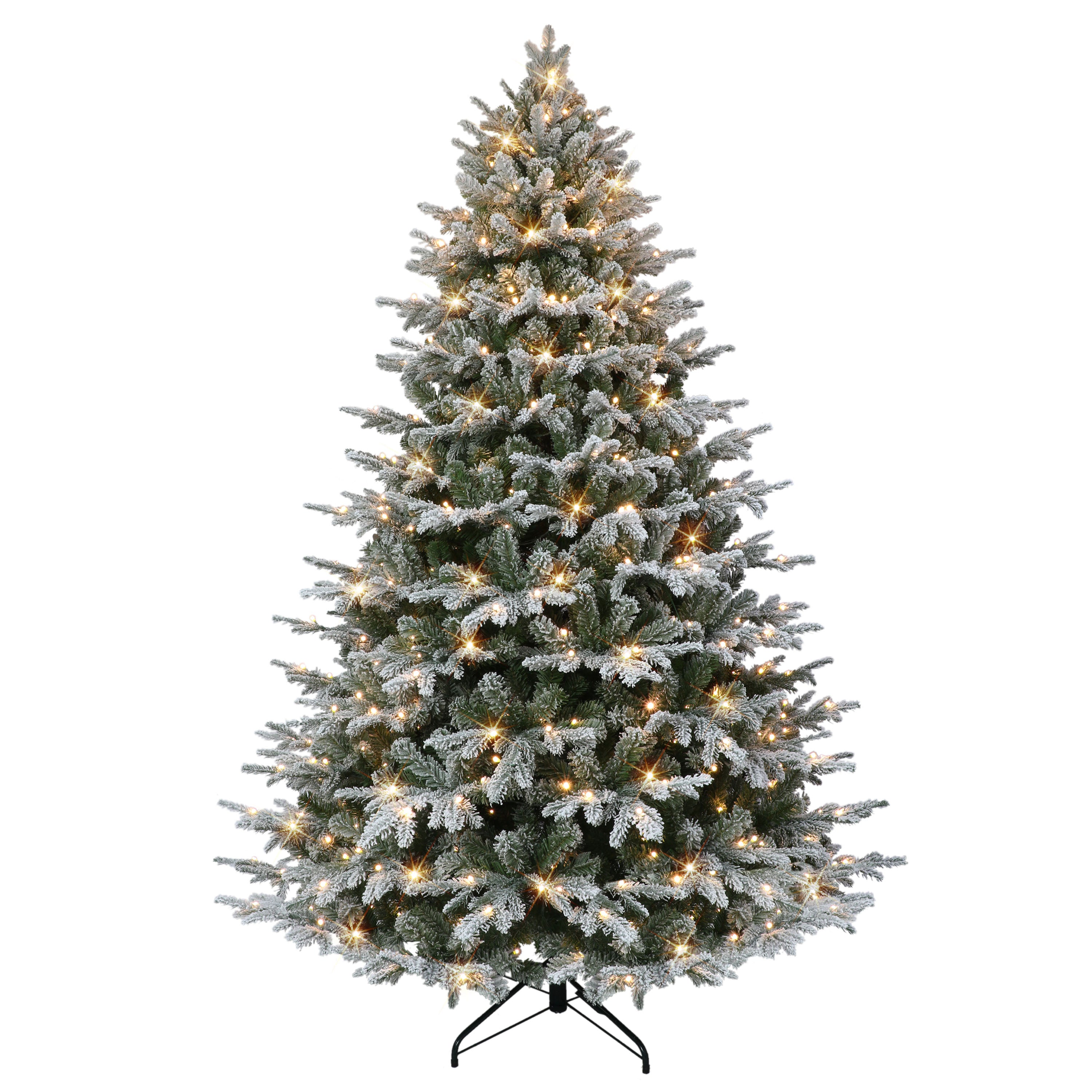 7.5' Pre-Lit Flocked Alaskan Winter Fir Tree with Dual-Color LED Lights ALWFA-75QLDF5K8