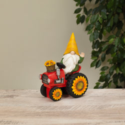 7.9 in. Resin Tractor Driving Garden Gnome