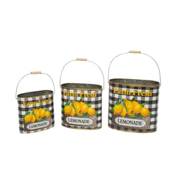 Nesting Metal Farmhouse Style Lemon Buckets
