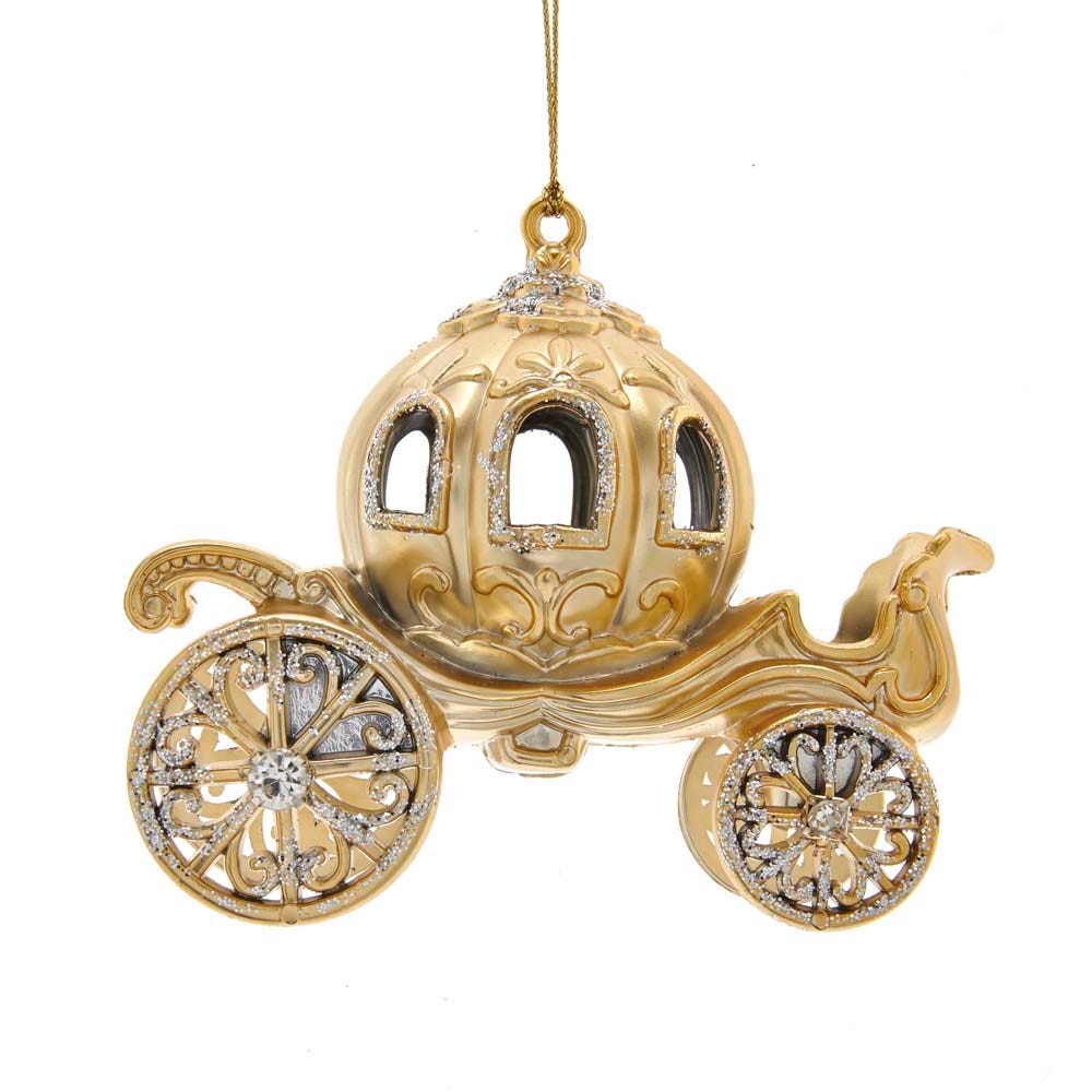 5" Metallic Gold Carriage Ornament T2847