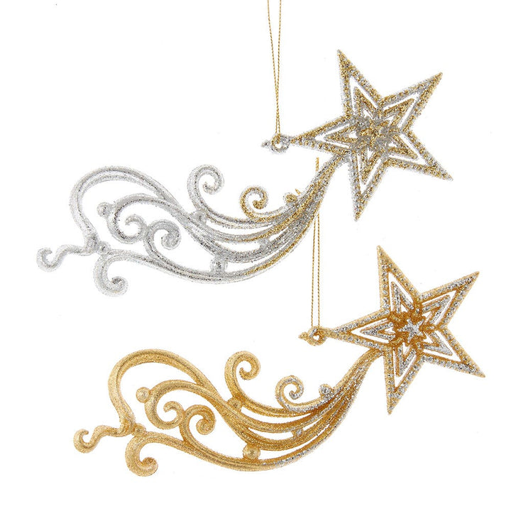 Gold/Silver Glitter Shooting Stars, 2 Assorted #T3273