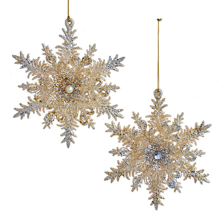 5.5" Platinum Snowflake Ornament, 2 Assorted #T3363