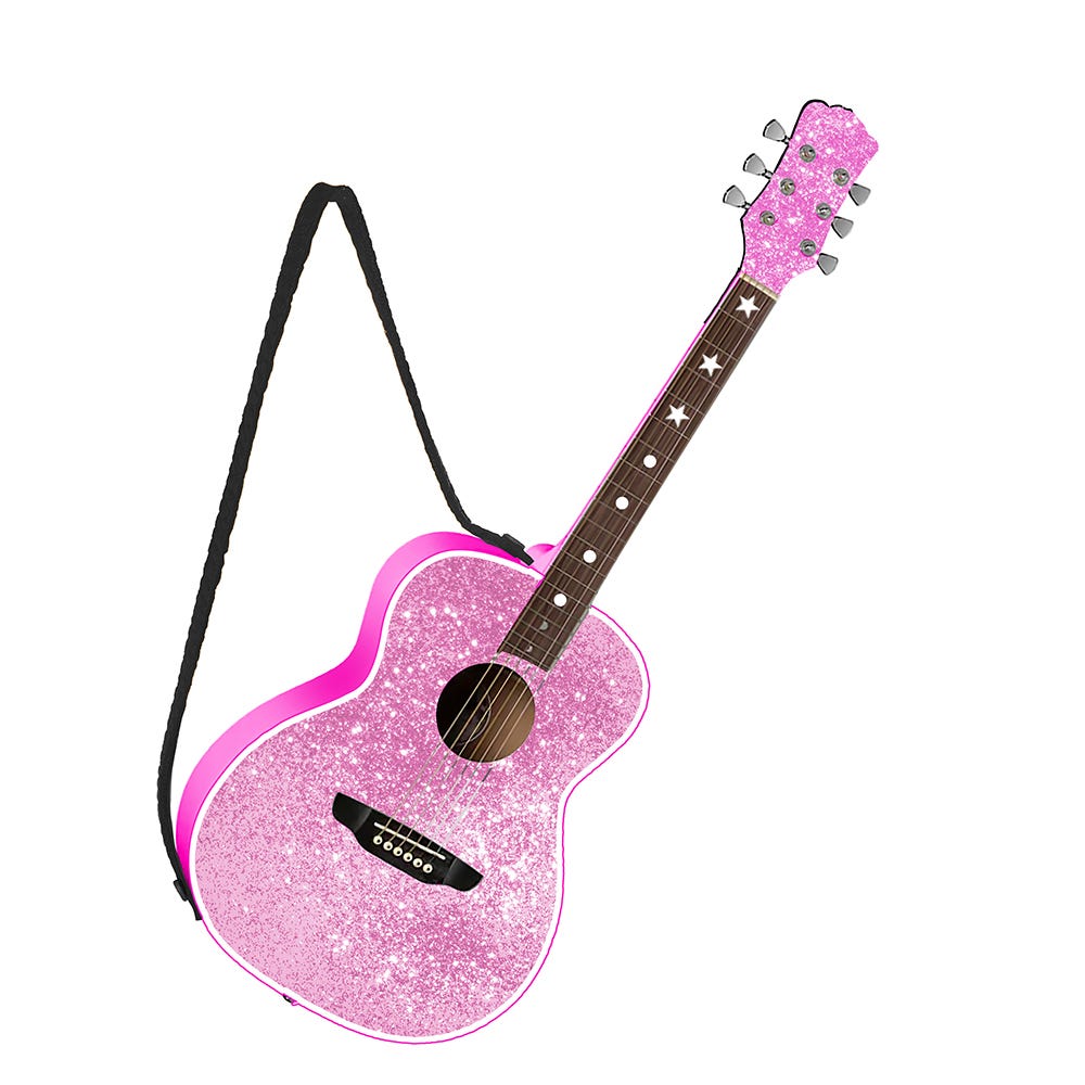 4.5" Pink Guitar Ornament #T3721