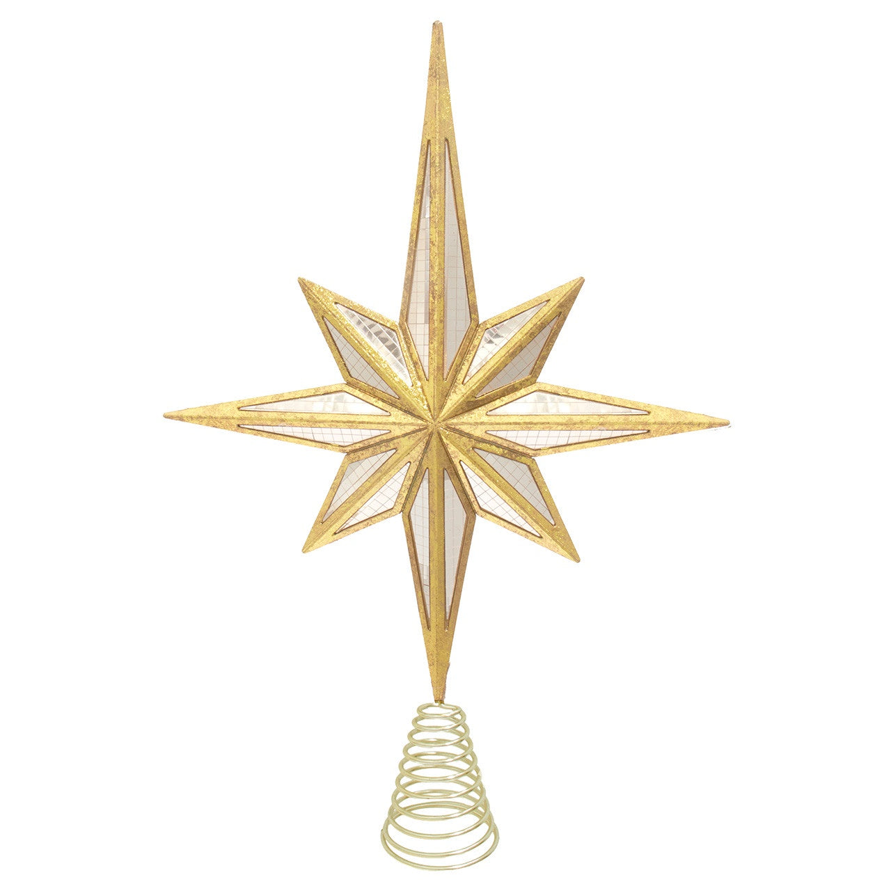 Kurt Adler 16.3" Modern Gold Star Tree Topper #T3914