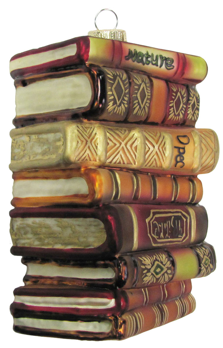 Christmas by Krebs Stack of Books Blown Glass Collectible Tree Ornament #KBX20297