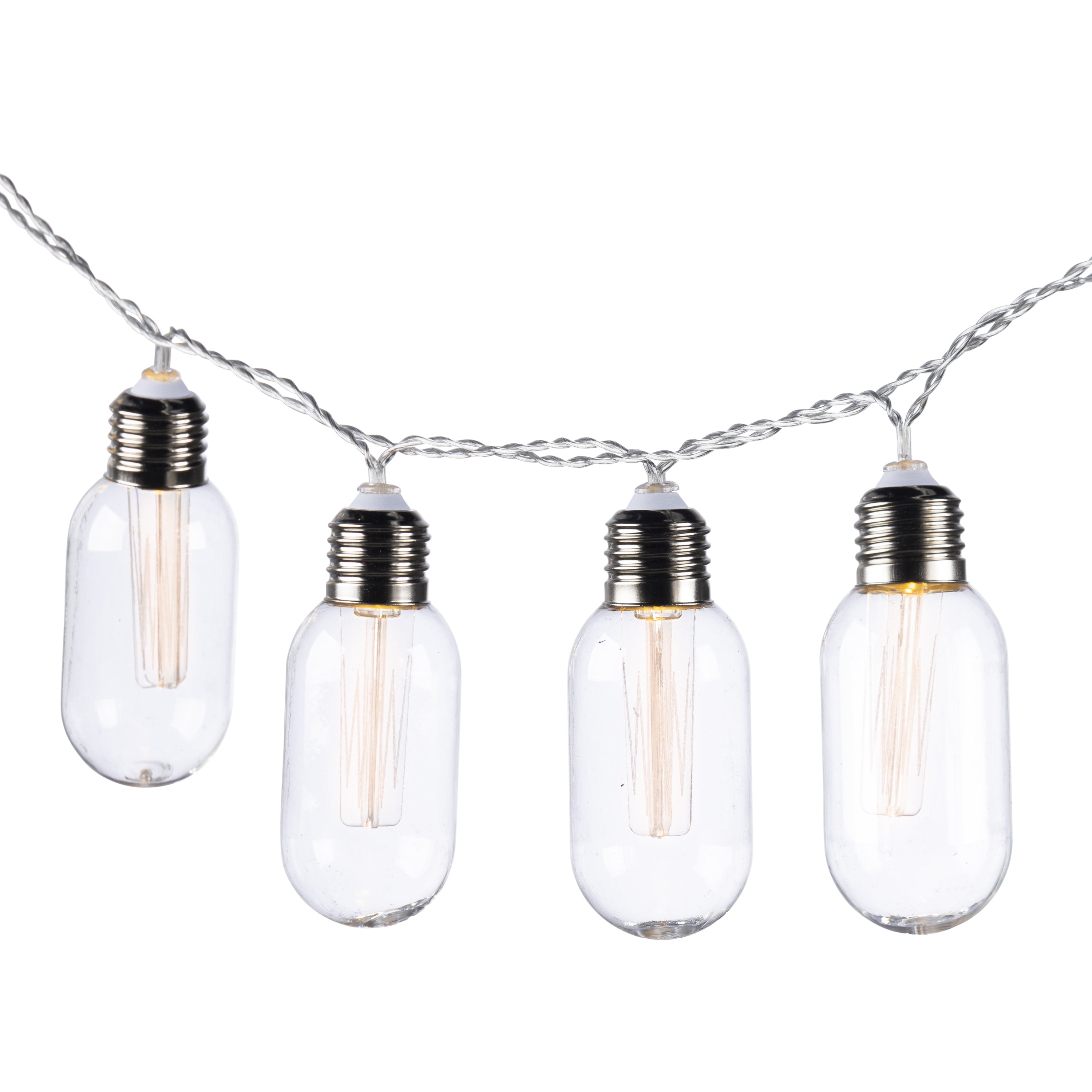 6 Foot Solar LED Oval Bullet Patio String Lights 2641130EC