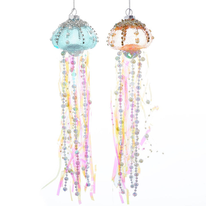 12" Glass Jellyfish Ornament, 2 Assorted #TD1484