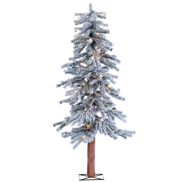 Sterling 4 ft. Pre Lit Clear UL Flocked Alpine Tree