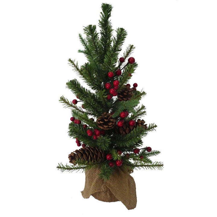 Kurt Adler 24-inch Red Berries and Pinecones Tree 