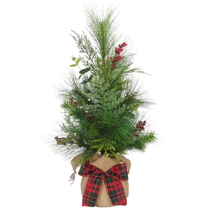 Kurt Adler 24-Inch Berries and Plaid Ribbon Green Tree