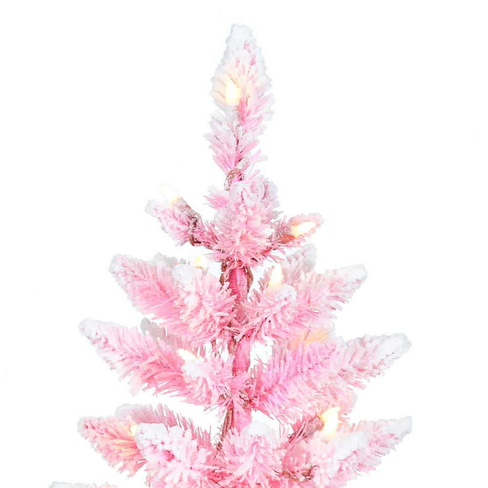 Kurt Adler 3-Foot Pre-lit LED Flocked Pink Slim Tree