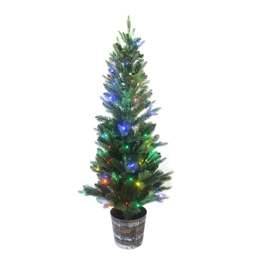 Kurt Adler 5-Foot Northern Light Fiber-Optic Multi-Color LED Potted Tree TR2505M