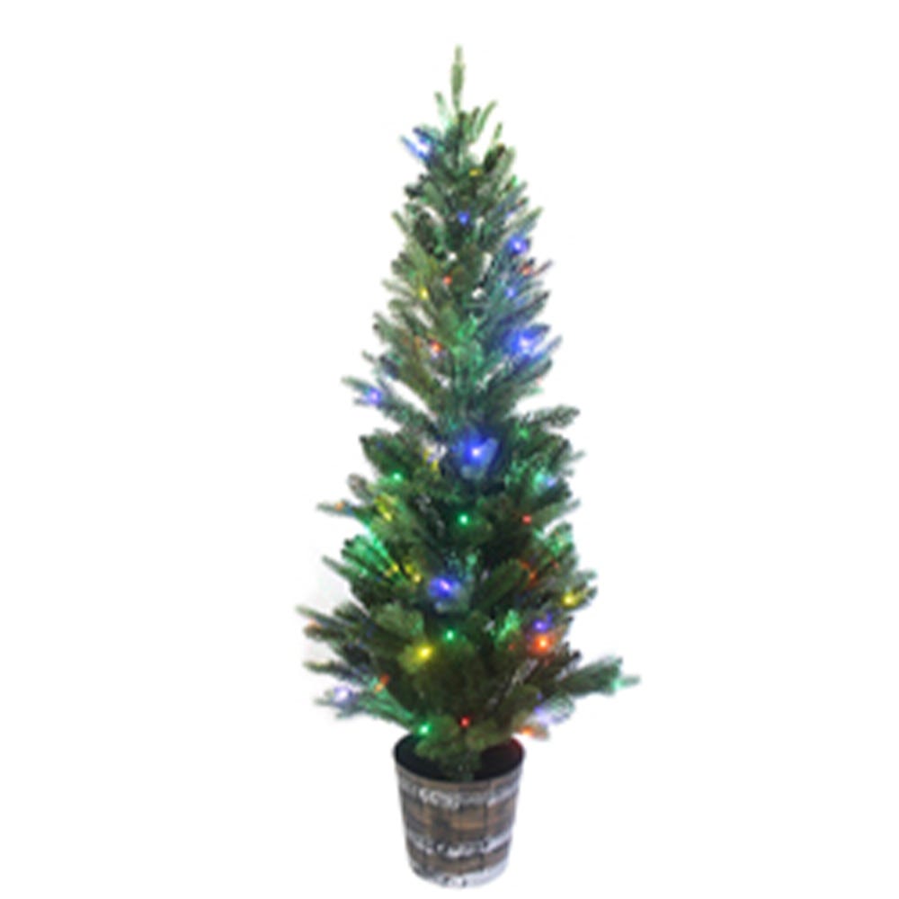 Kurt Adler 5-Foot Northern Light Fiber-Optic Multi-Color LED Potted Tree