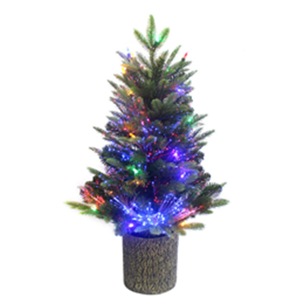 Kurt Adler 32-Inch Northern Light Pot Tree with Fiber-Optics and Multi-Color LED Lights 